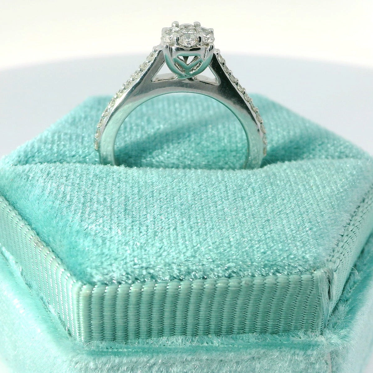 14K Floral Diamond Engagement Ring