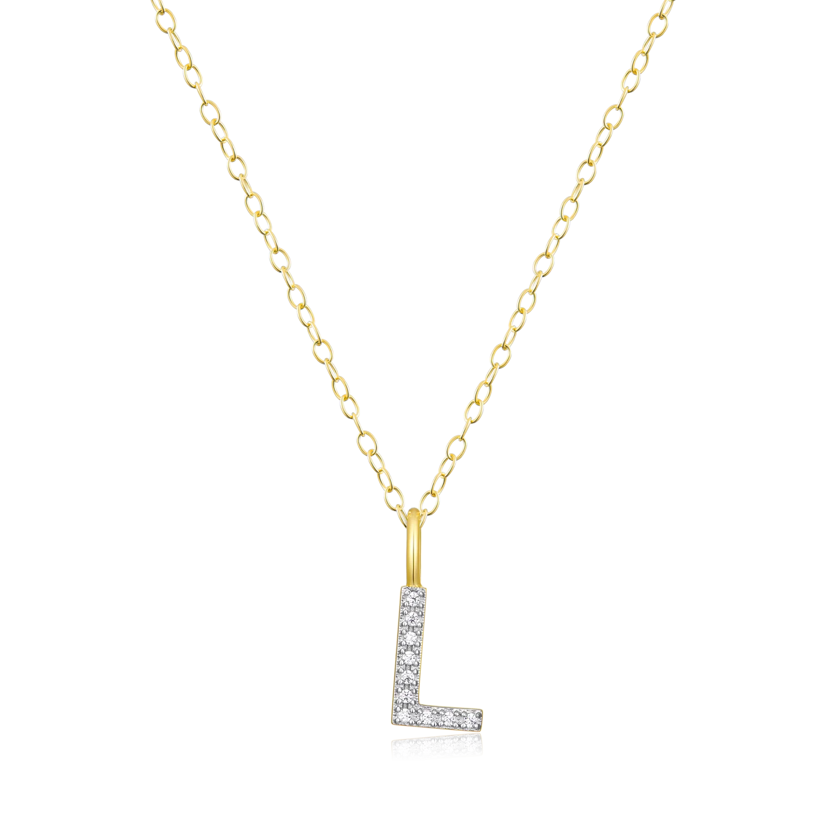 “L" Diamond Initial Necklace