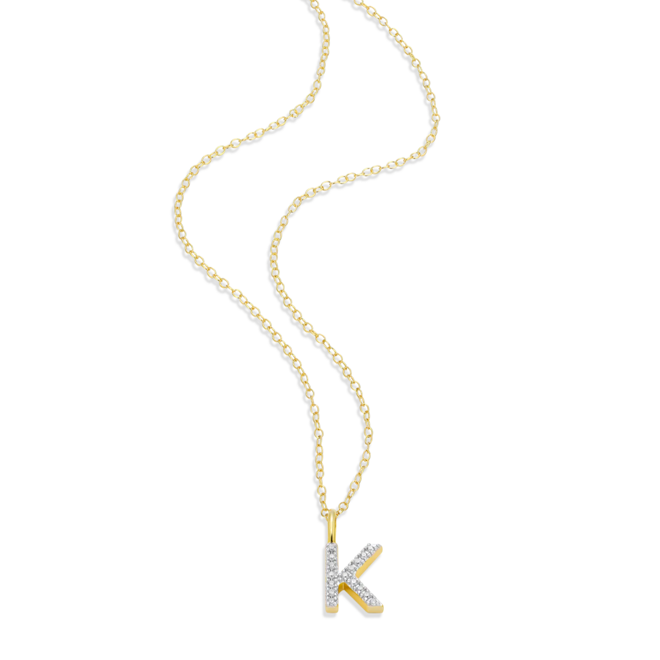 “K" Diamond Initial Necklace