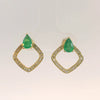 10K Pear Shape Emerald Earrings