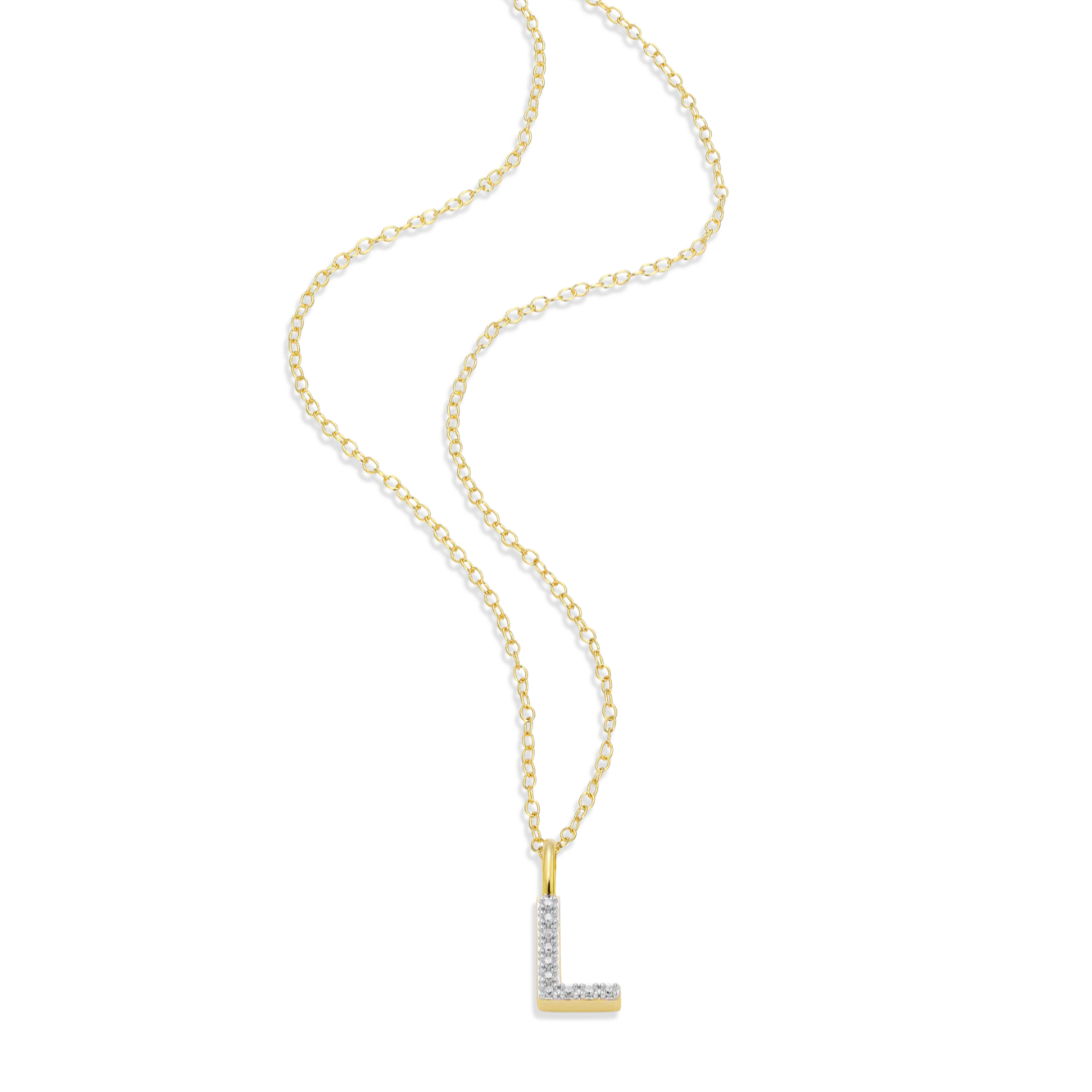 “L" Diamond Initial Necklace