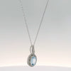 10K Oval Aqua Necklace