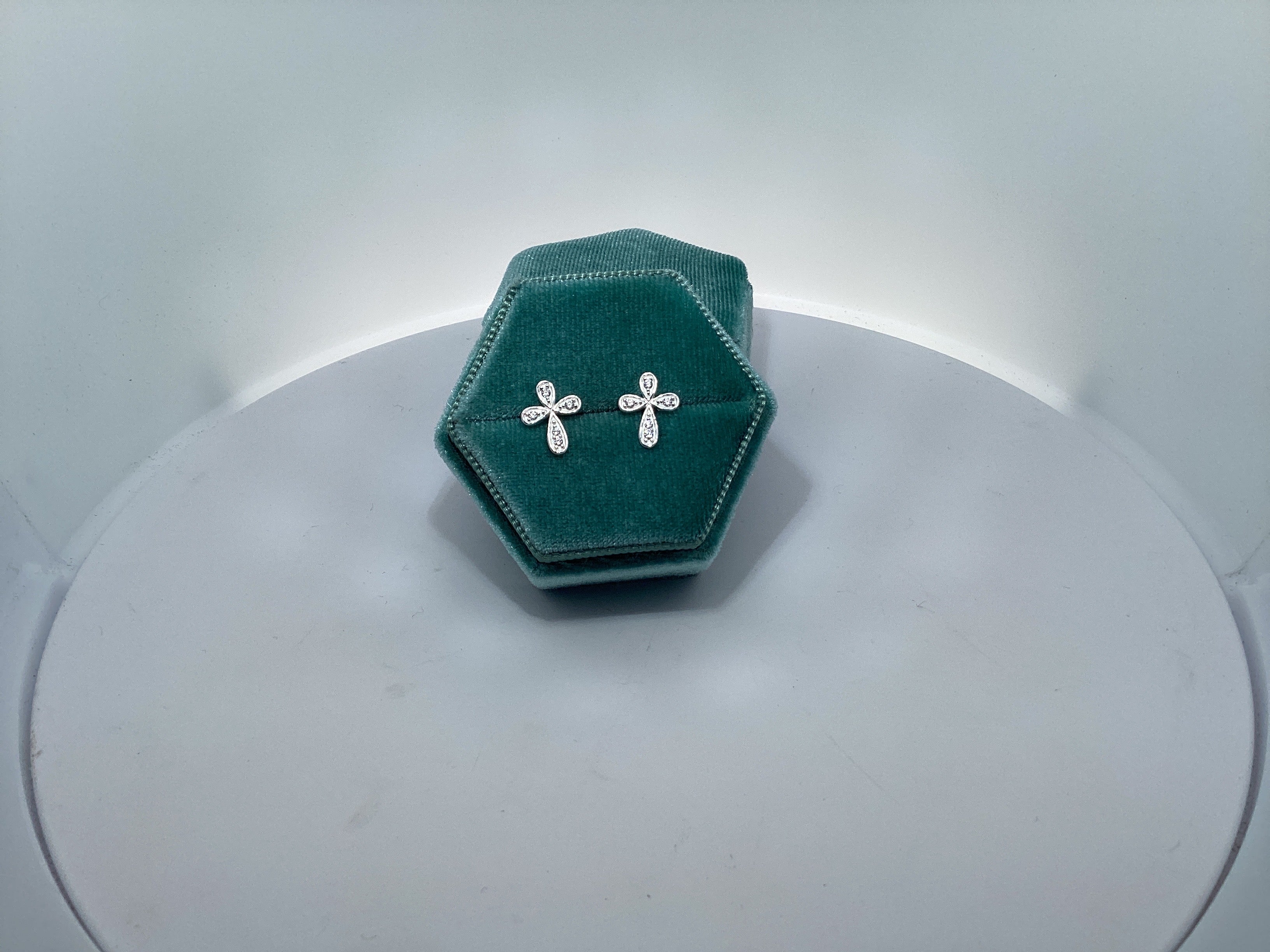 Sterling cross post earrings