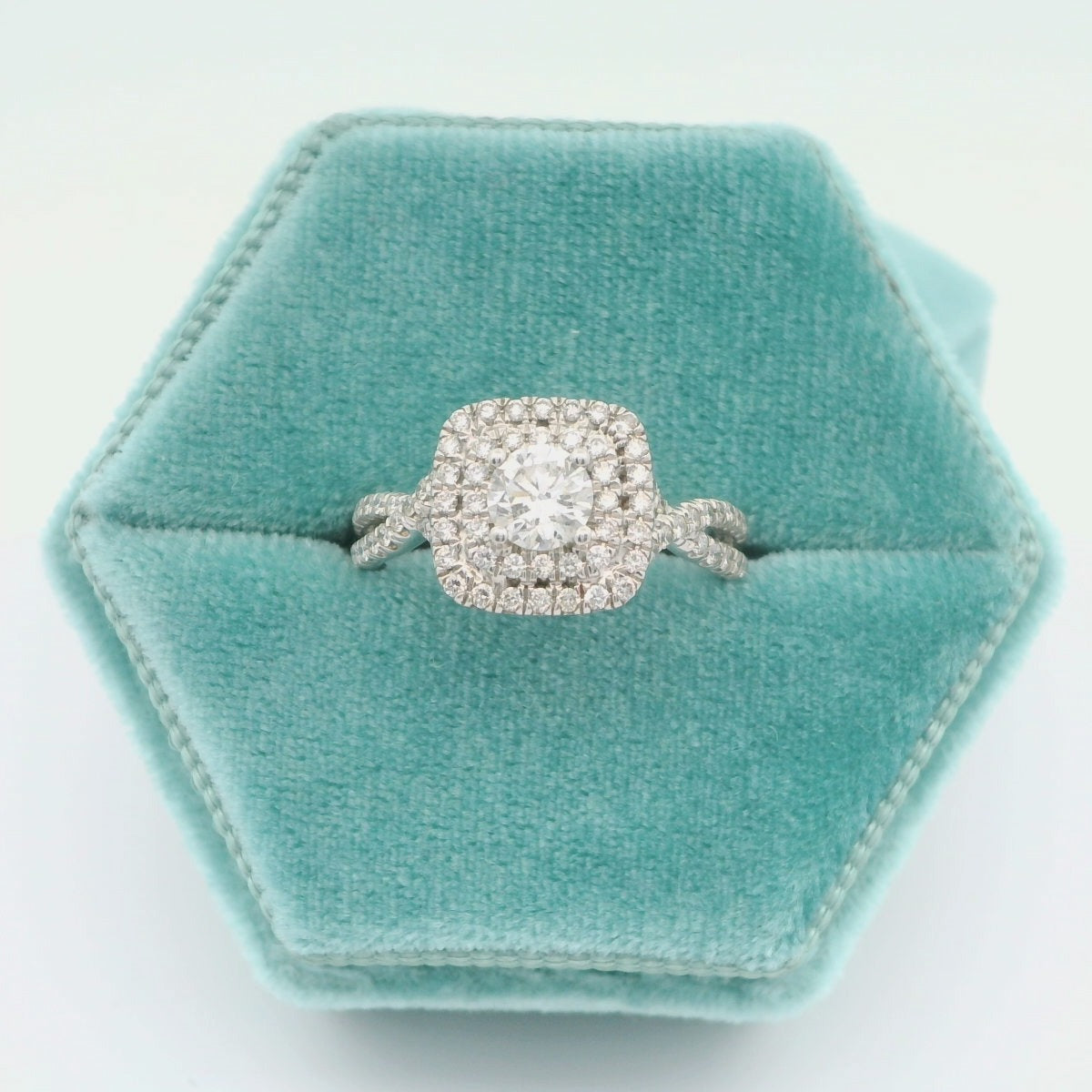 14K Cushion Cut Diamond Engagement Ring