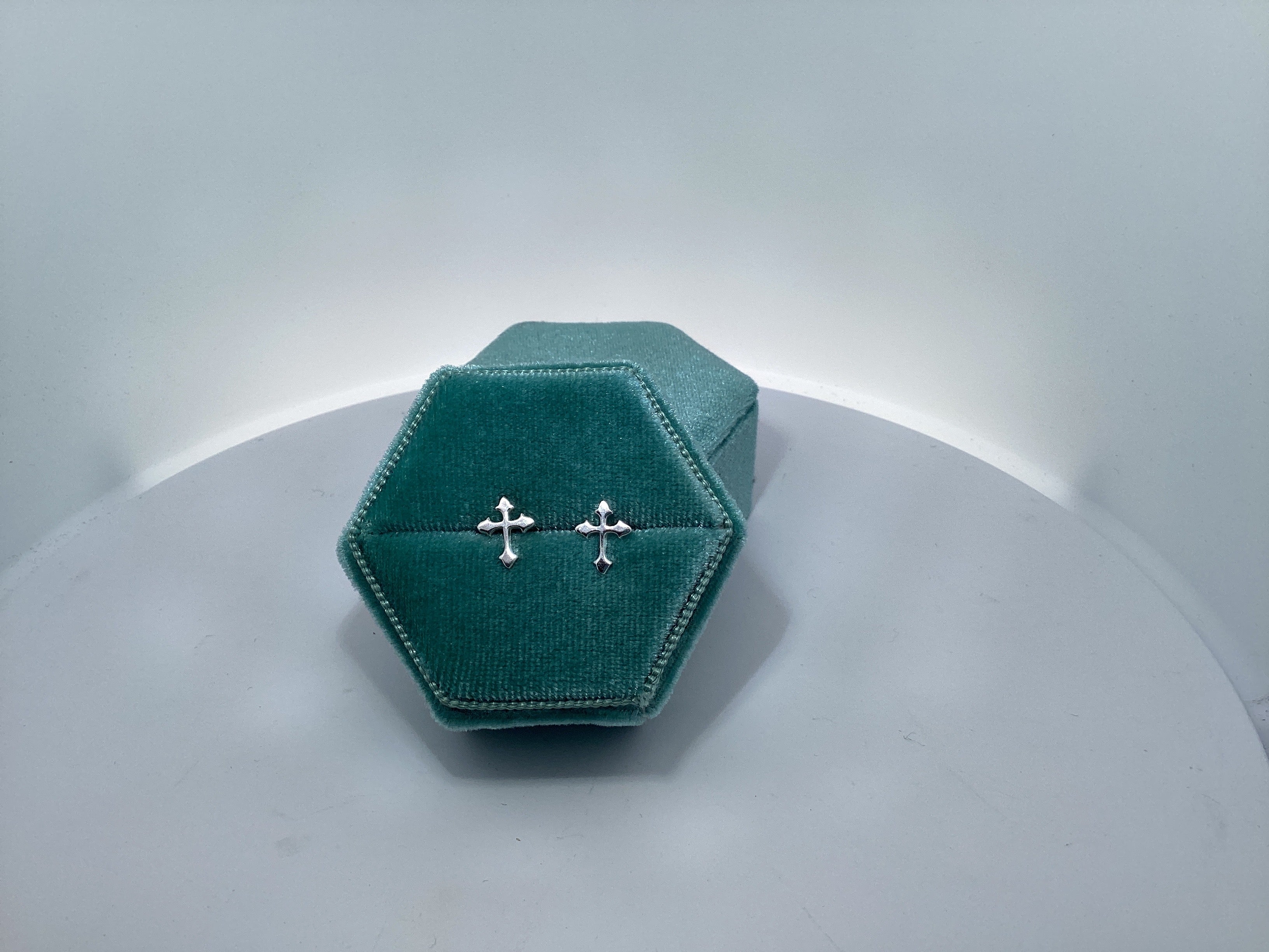 Sterling Silver Budded Cross Studs
