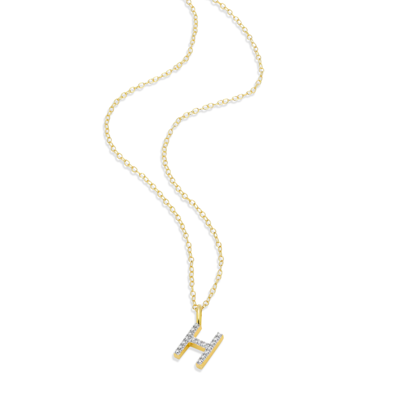 “H" Diamond Initial Necklace