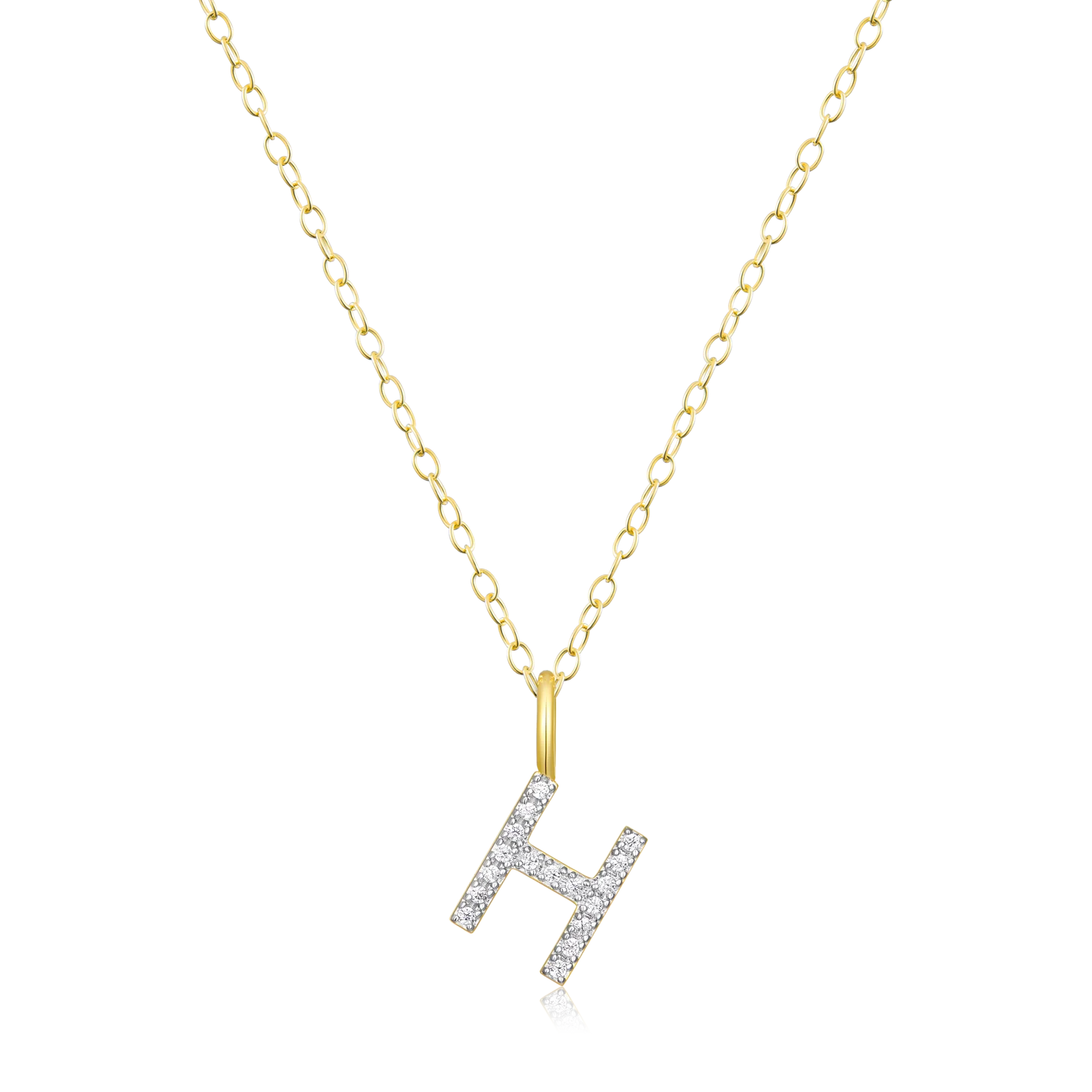“H" Diamond Initial Necklace