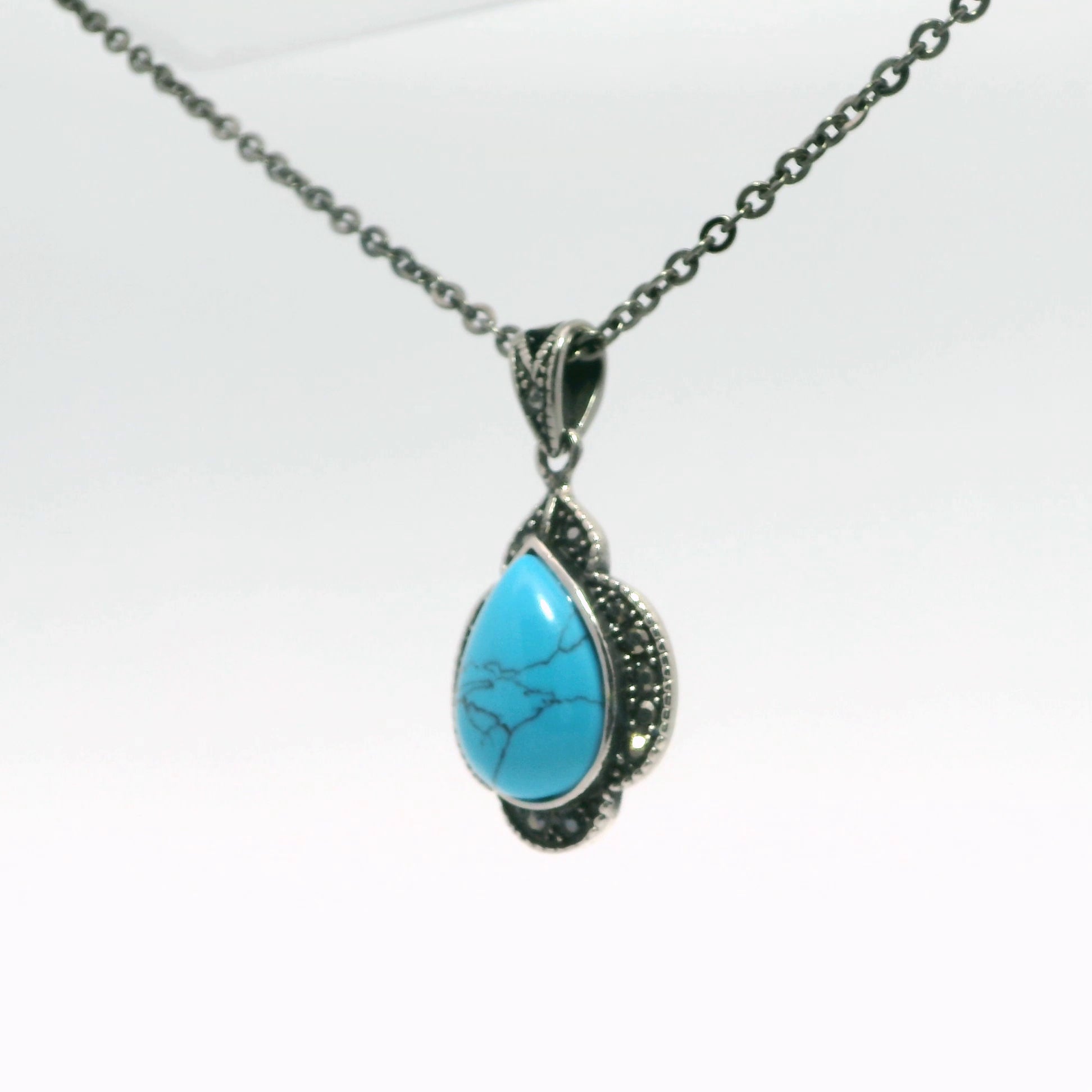 Stainless Steel Turquoise Pendant