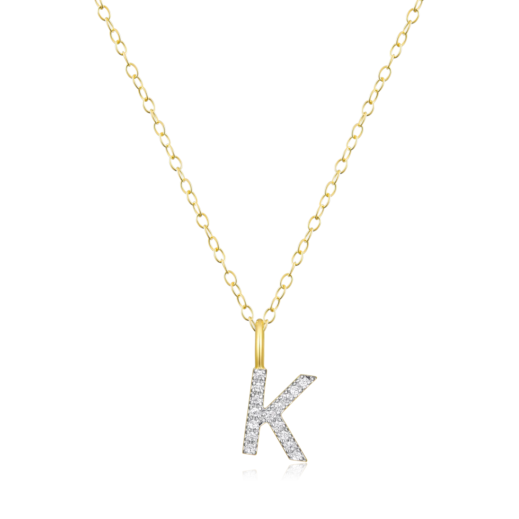 “K" Diamond Initial Necklace