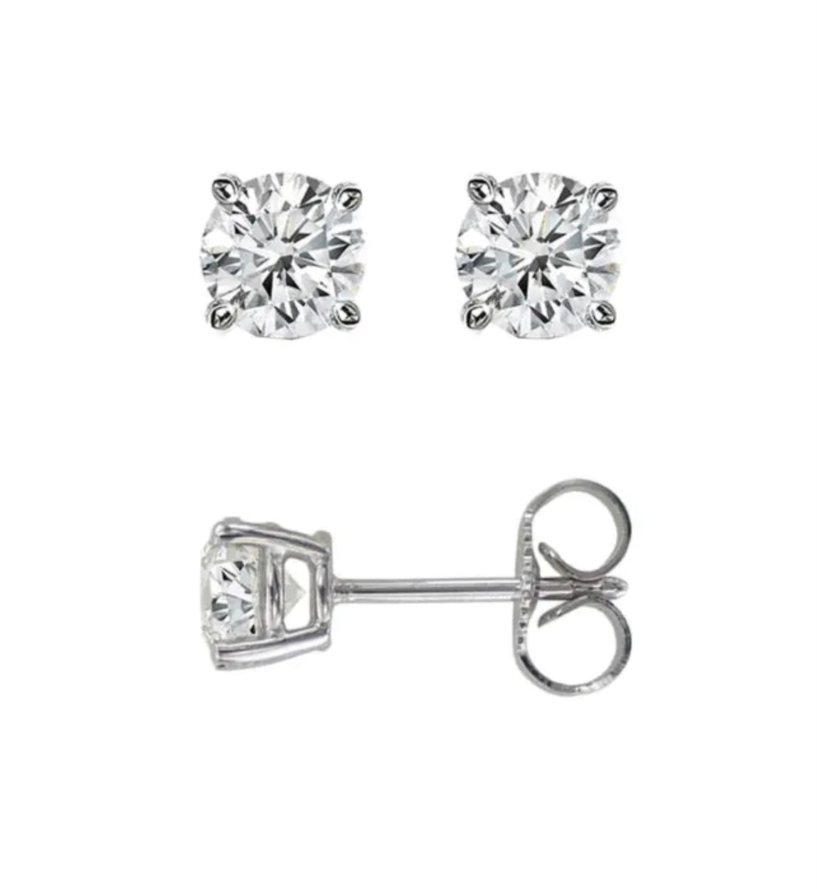 14K White Gold Studs