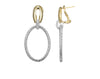 Charles Garnier Sterling Silver Oval Drop Earrings