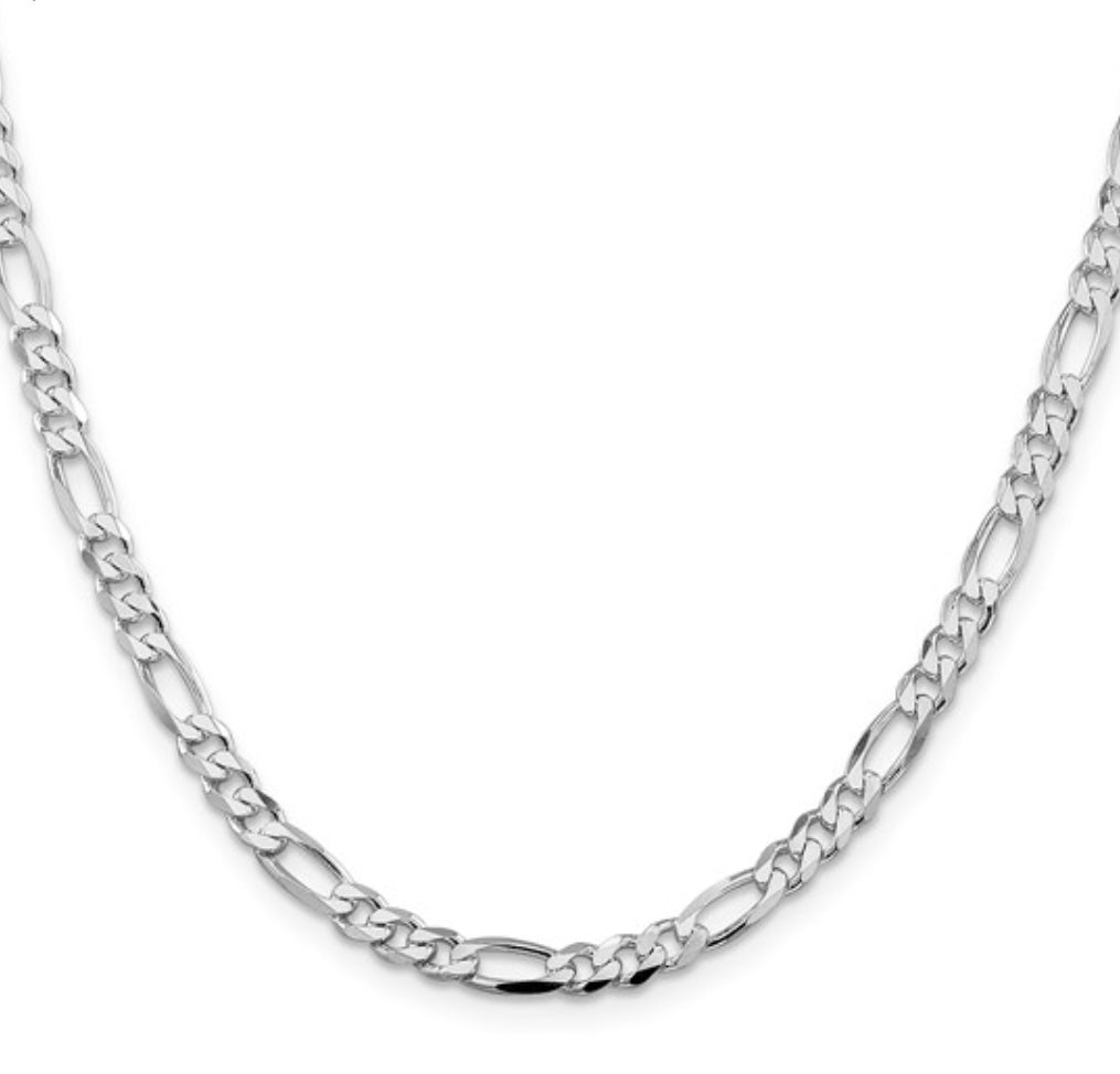 Sterling Silver 4.5mm Figaro Chain
