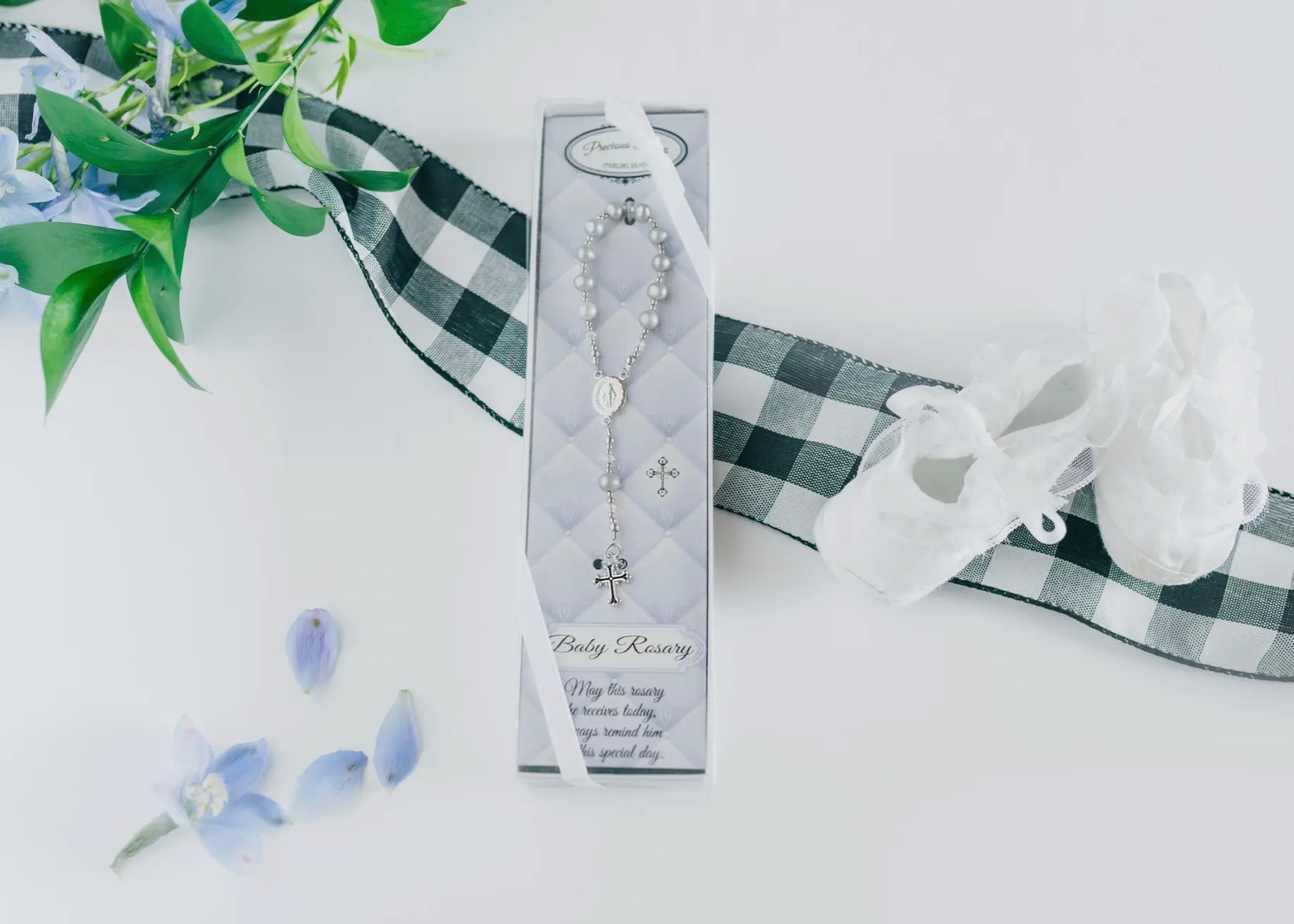 Sterling Silver Baby Boy Rosary