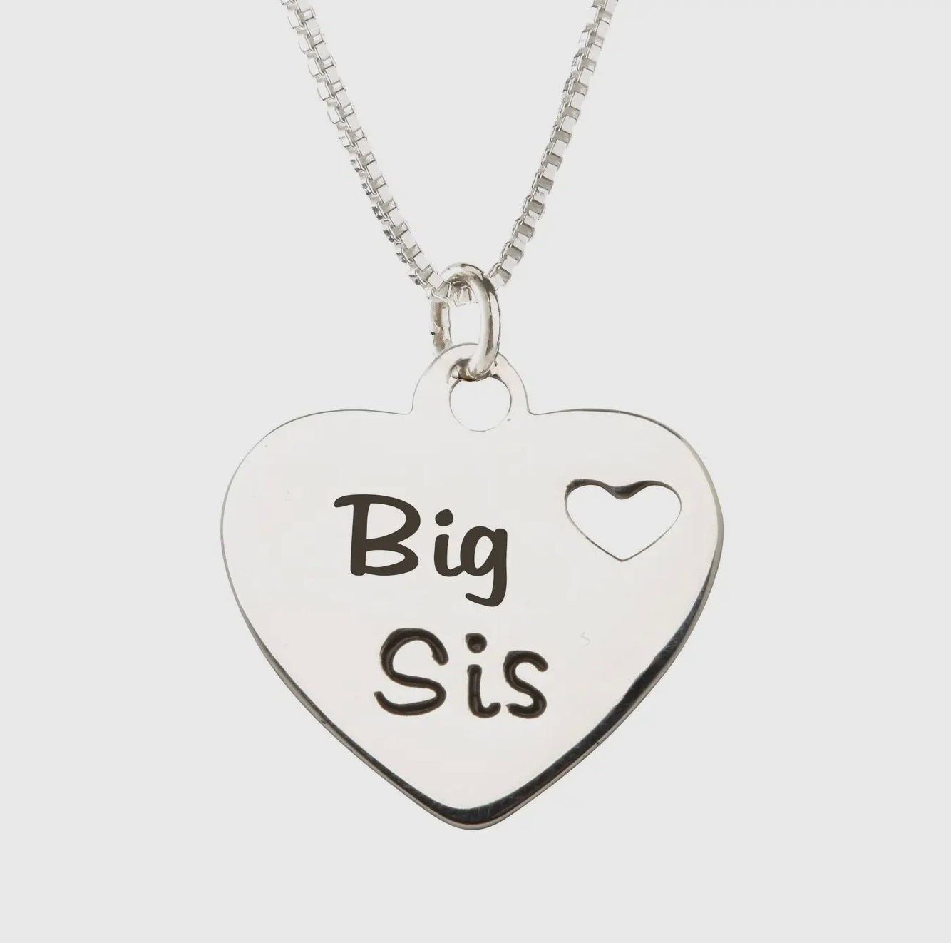 Sterling Silver Big Sis Heart Necklace