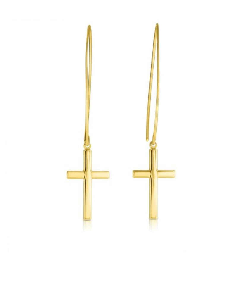 Royal Chain 14K Cross Thread Earrings