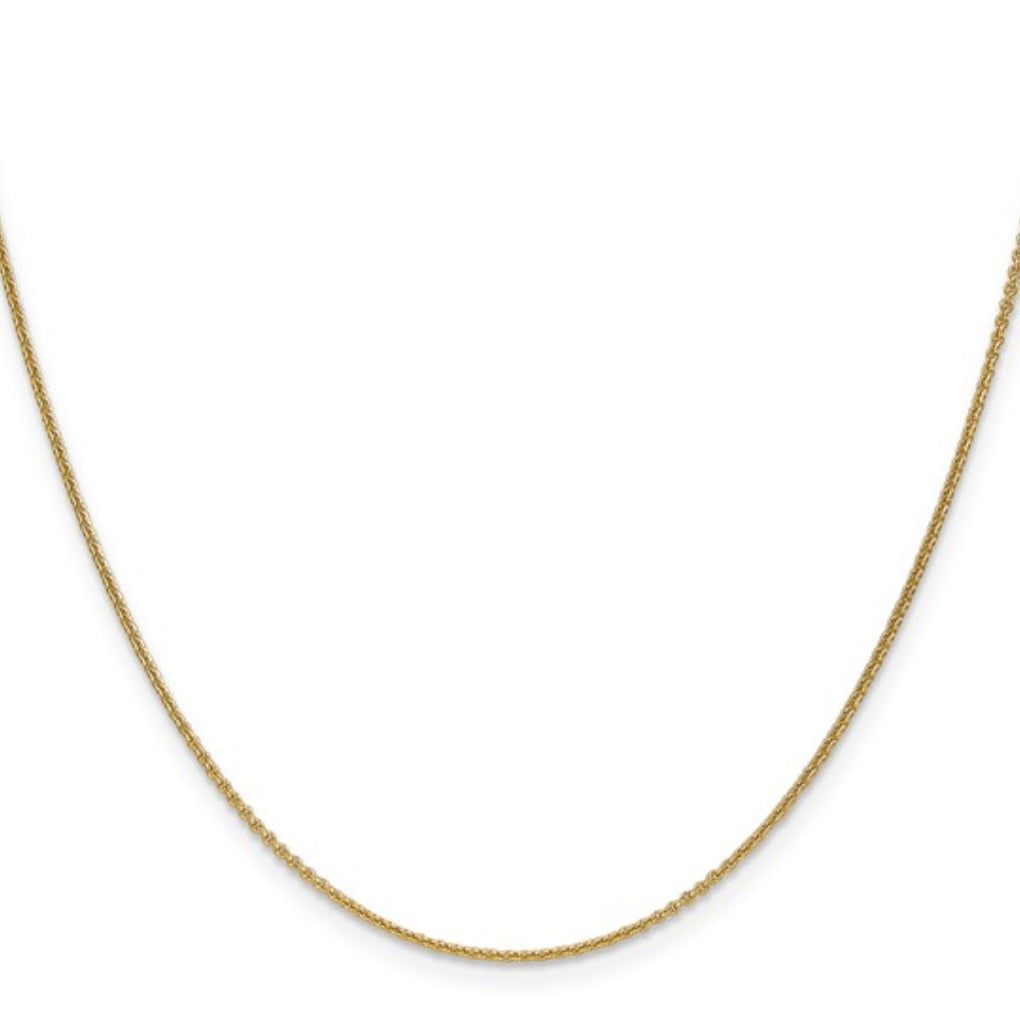 14K 1mm Round Open Link Cable Chain