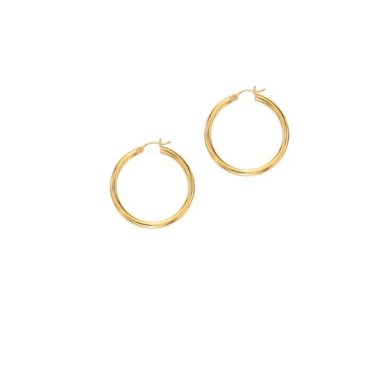 Royal Chain 14K 3x25mm Hoops