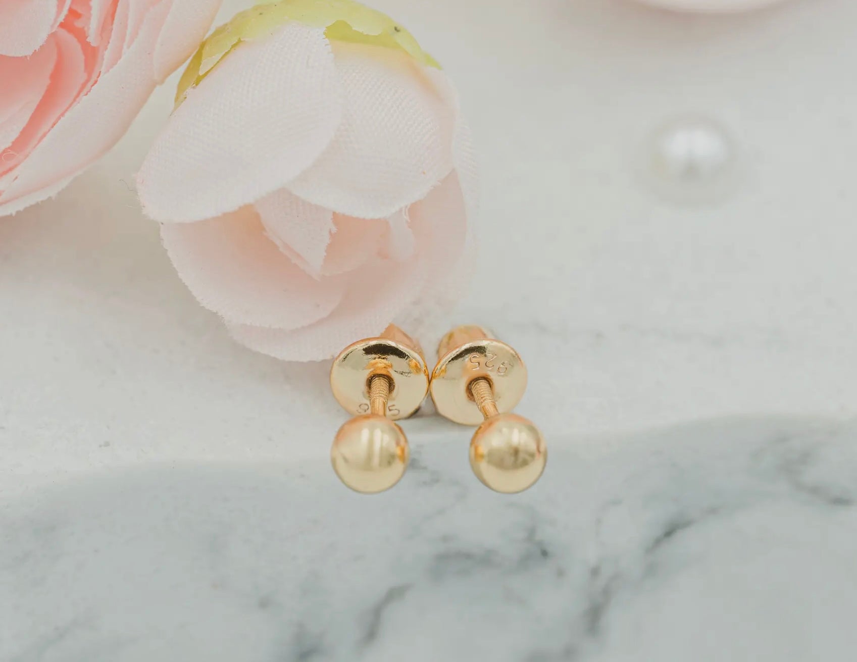 14K Gold-Plated Ball Stud Earrings