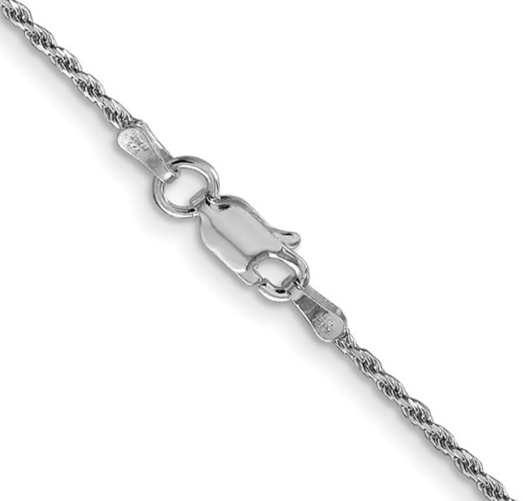 Sterling Silver 1.5mm Diamond Cut Rope Chain 18in