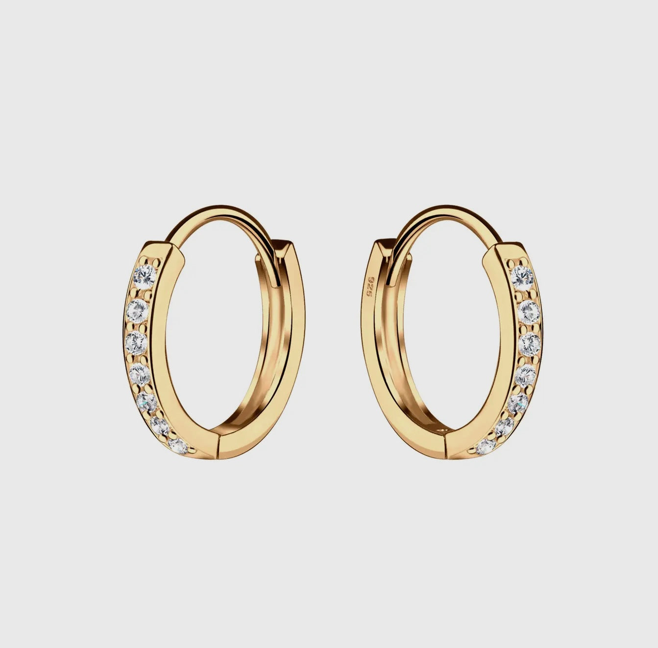 14K Gold-Plated CZ Huggies