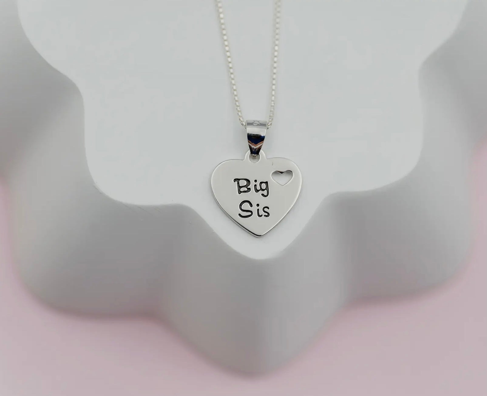 Sterling Silver Big Sis Heart Necklace