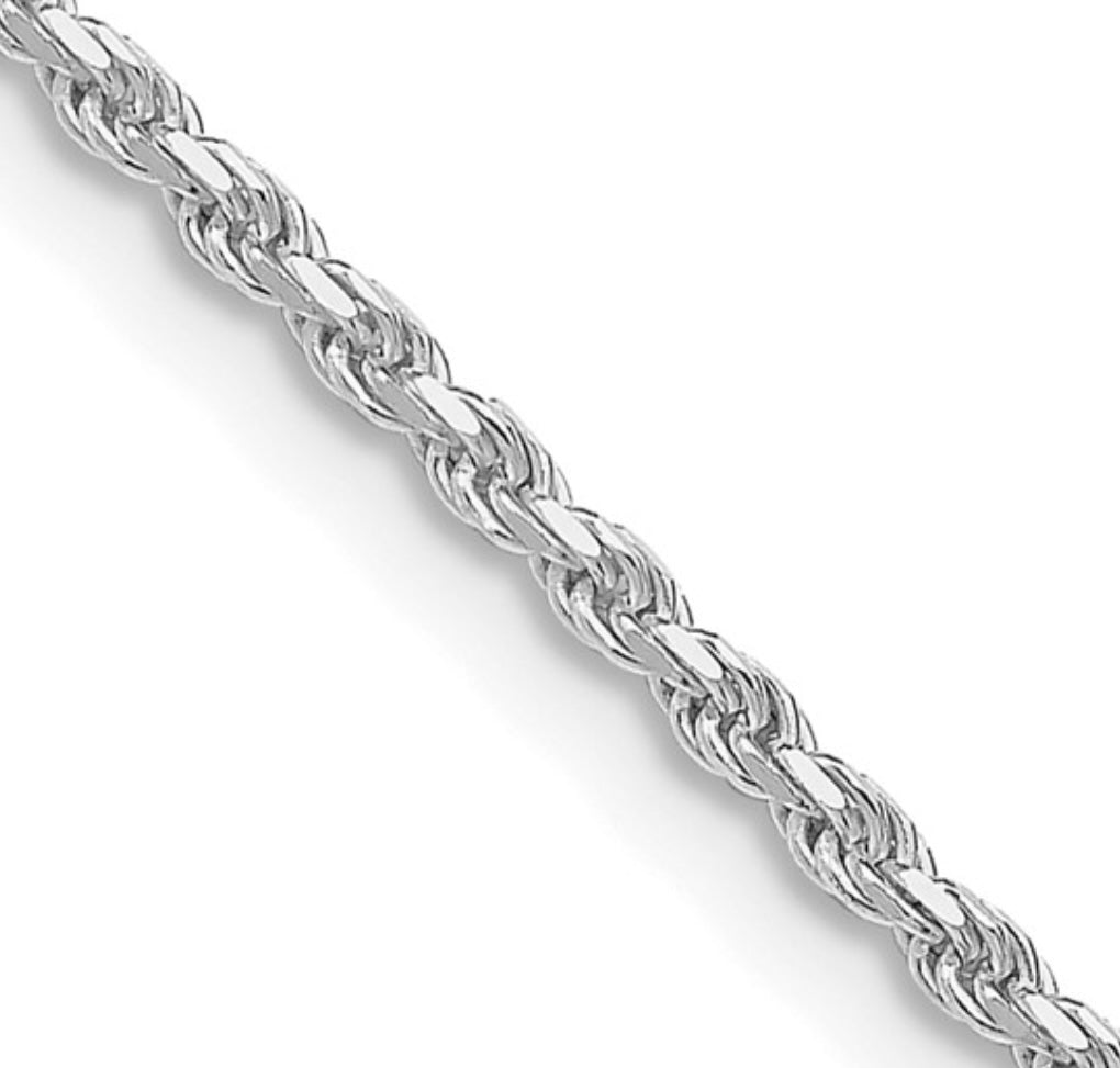 Sterling Silver 1.85mm Diamond Cut Rope Chain