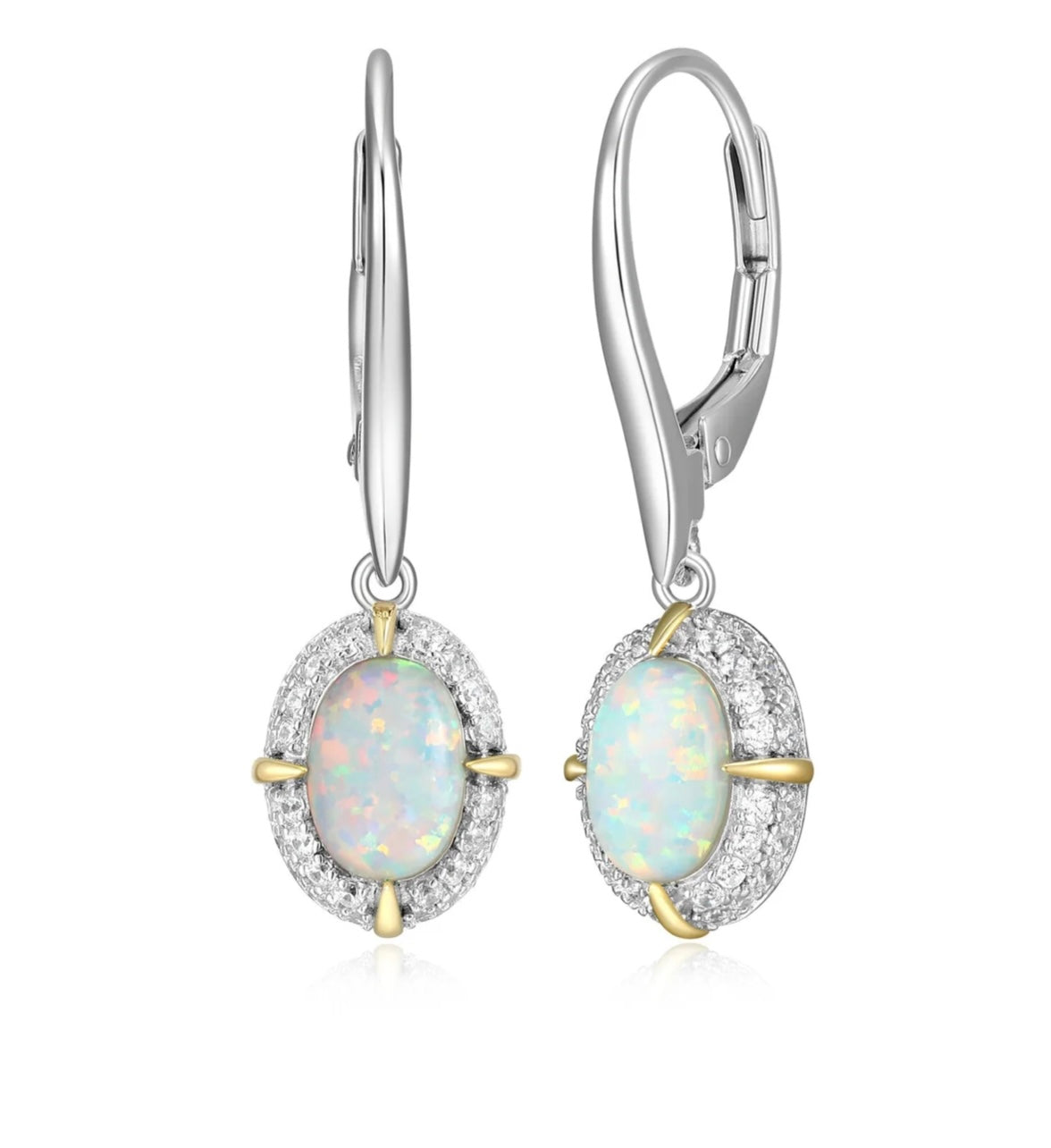 Charles Garnier Sterling Silver Opal Dangles