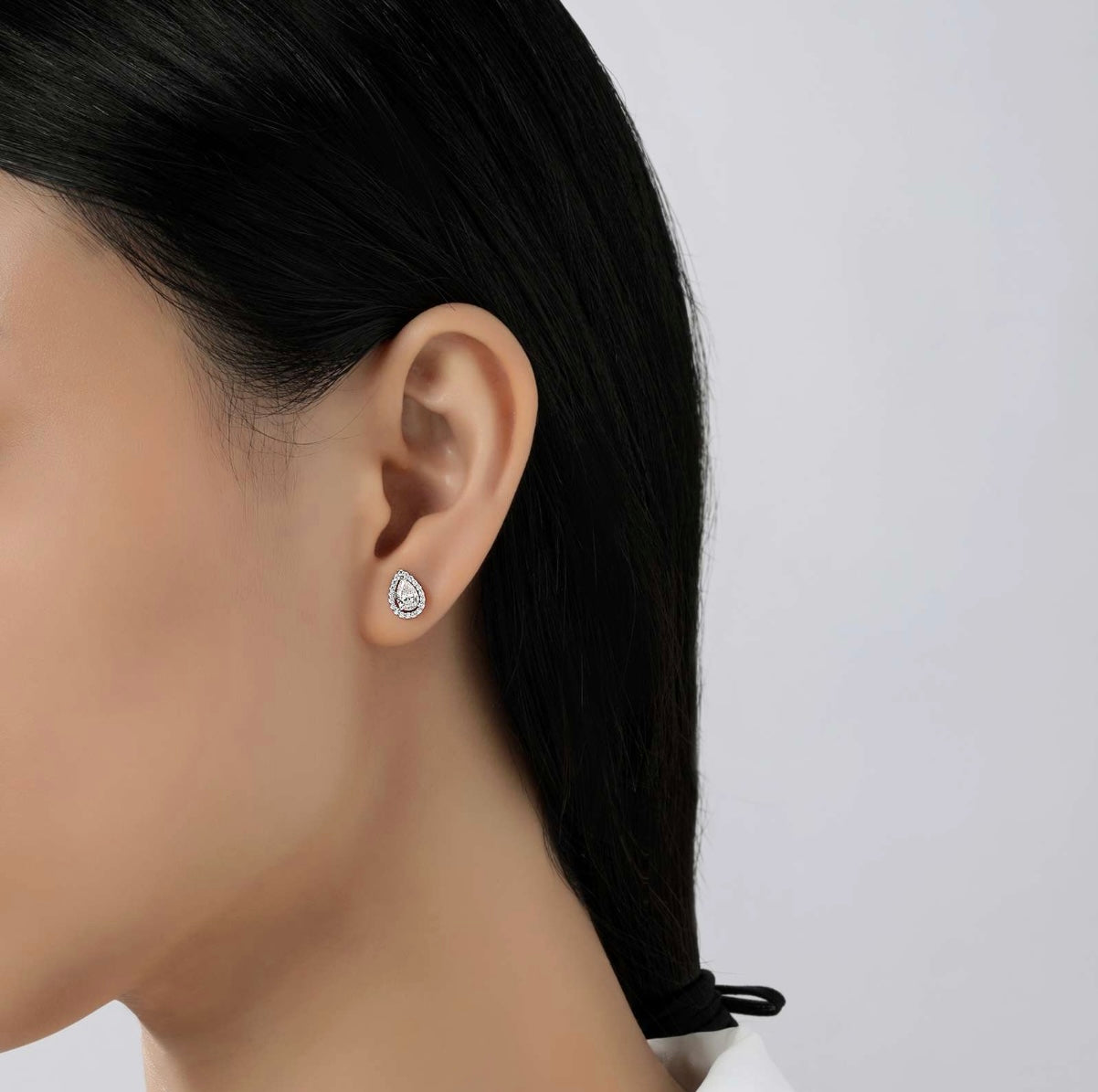 Lafonn Pear-Shaped Halo Studs