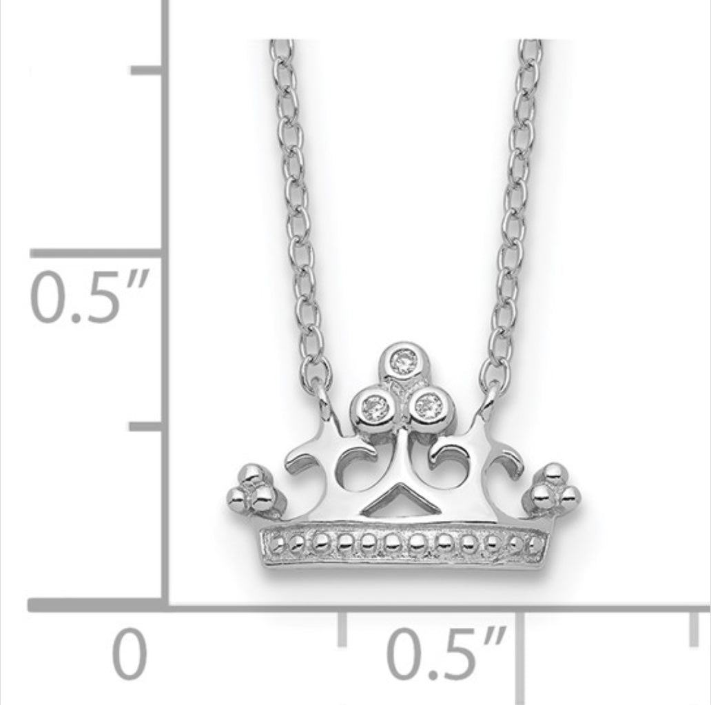Sterling Silver Crown Necklace