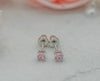 Kids Sterling Silver Pink CZ Stud Earrings