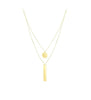 14K Circle and Bar Multi-Strand Necklace