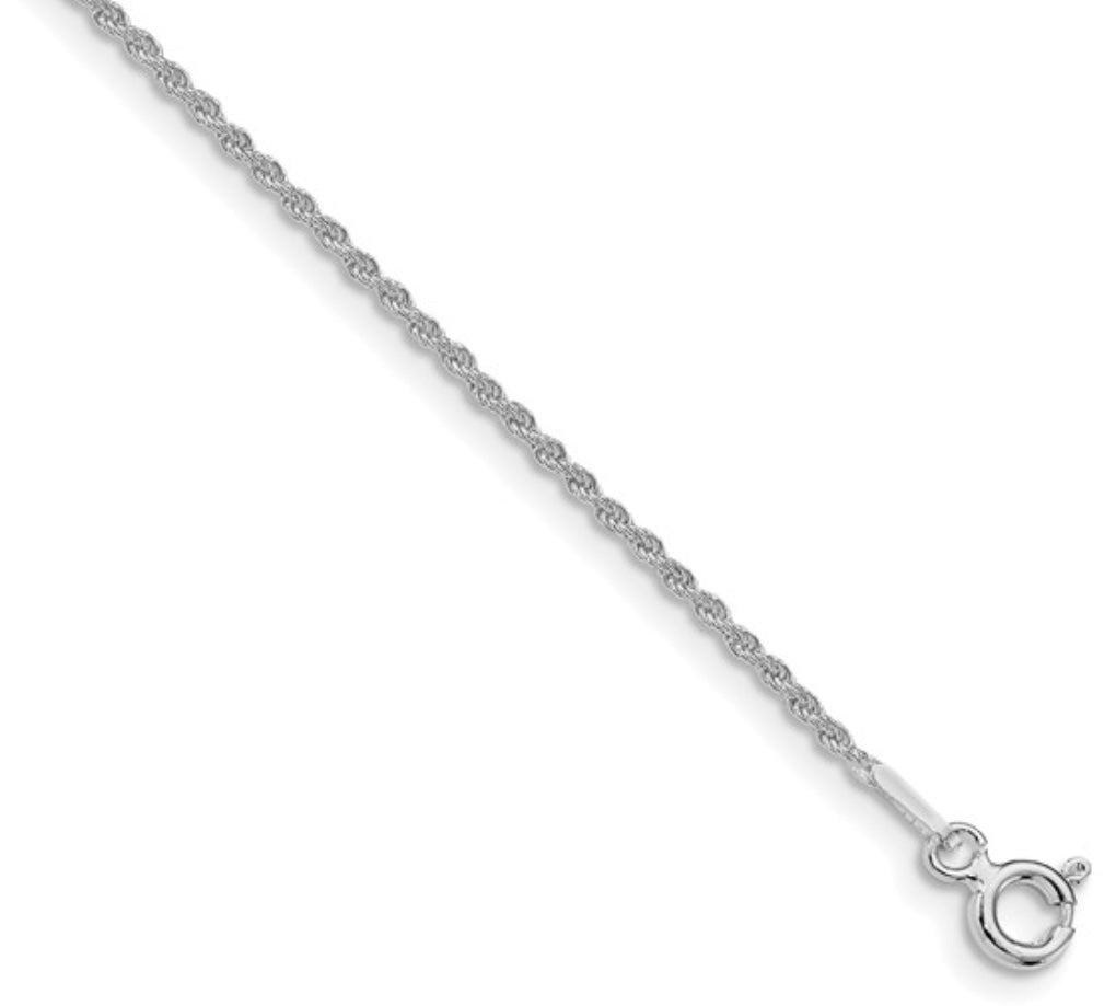 Sterling Silver 1.3mm Solid Rope Chain