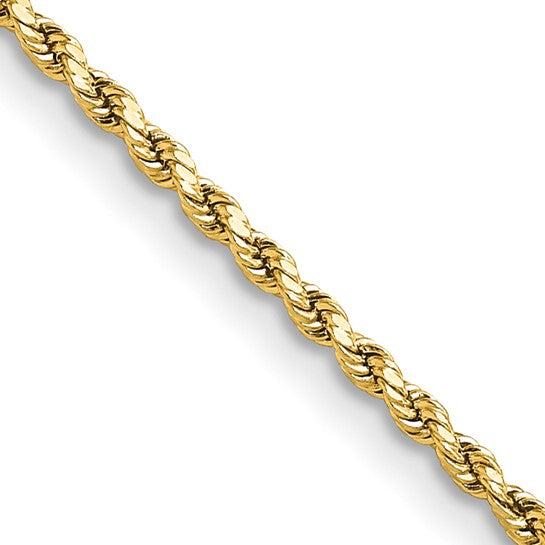 10k 20” Semi-Solid Diamond Cut Rope Chain