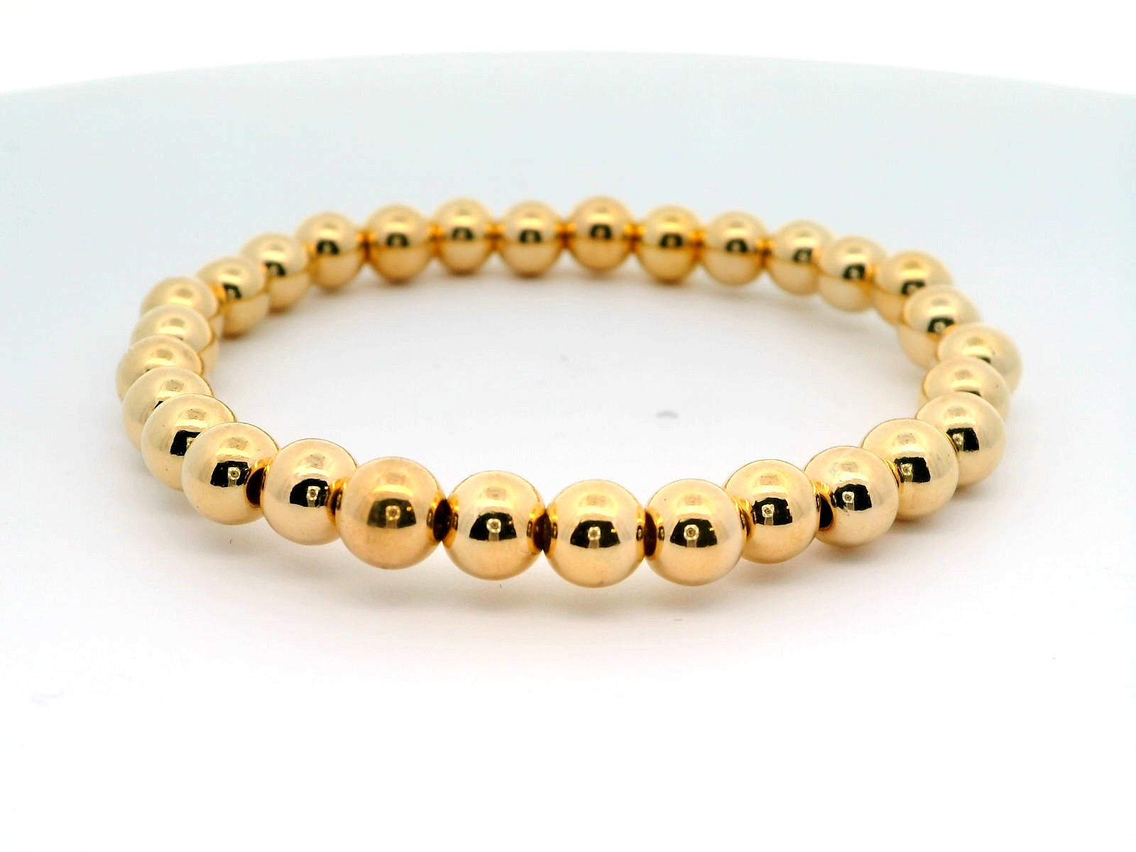 18K Stretchy 6MM Gold Filled Bracelet