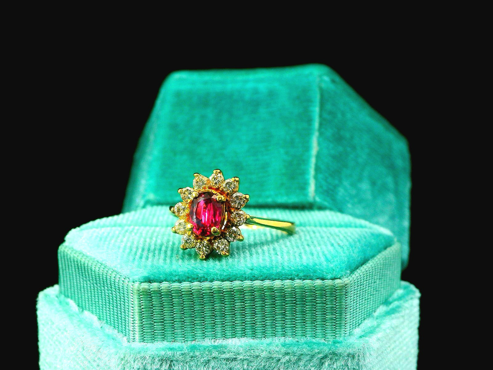 14K Ruby Flower Ring