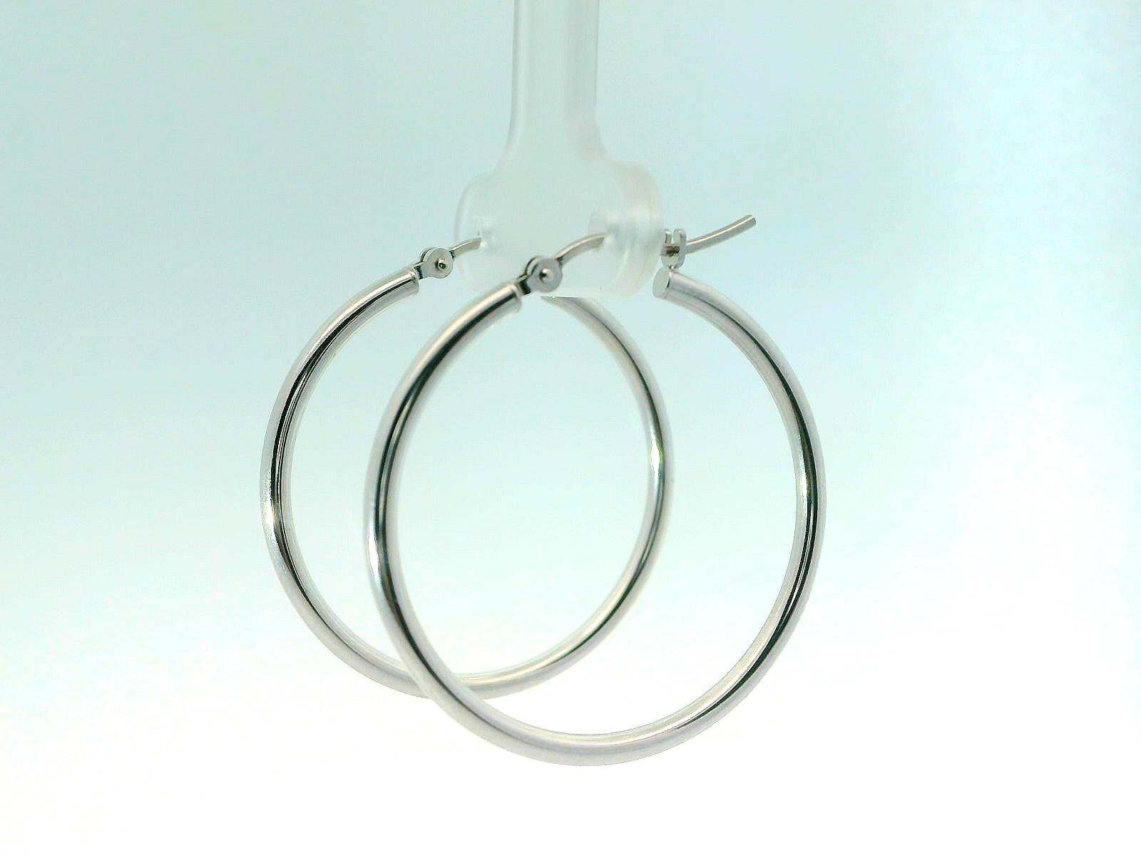 10K 2MM Tube Hoop Earrings