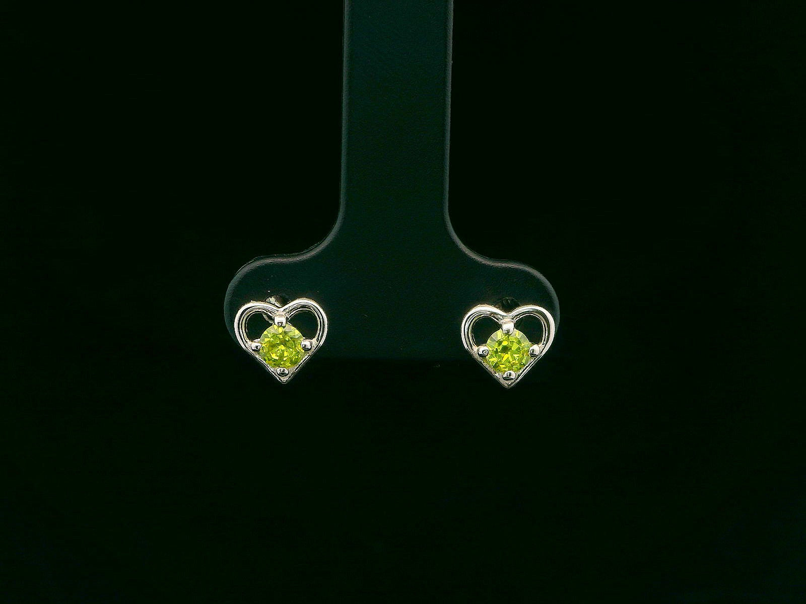 Sterling Silver Kids Birthstone Heart Earrings