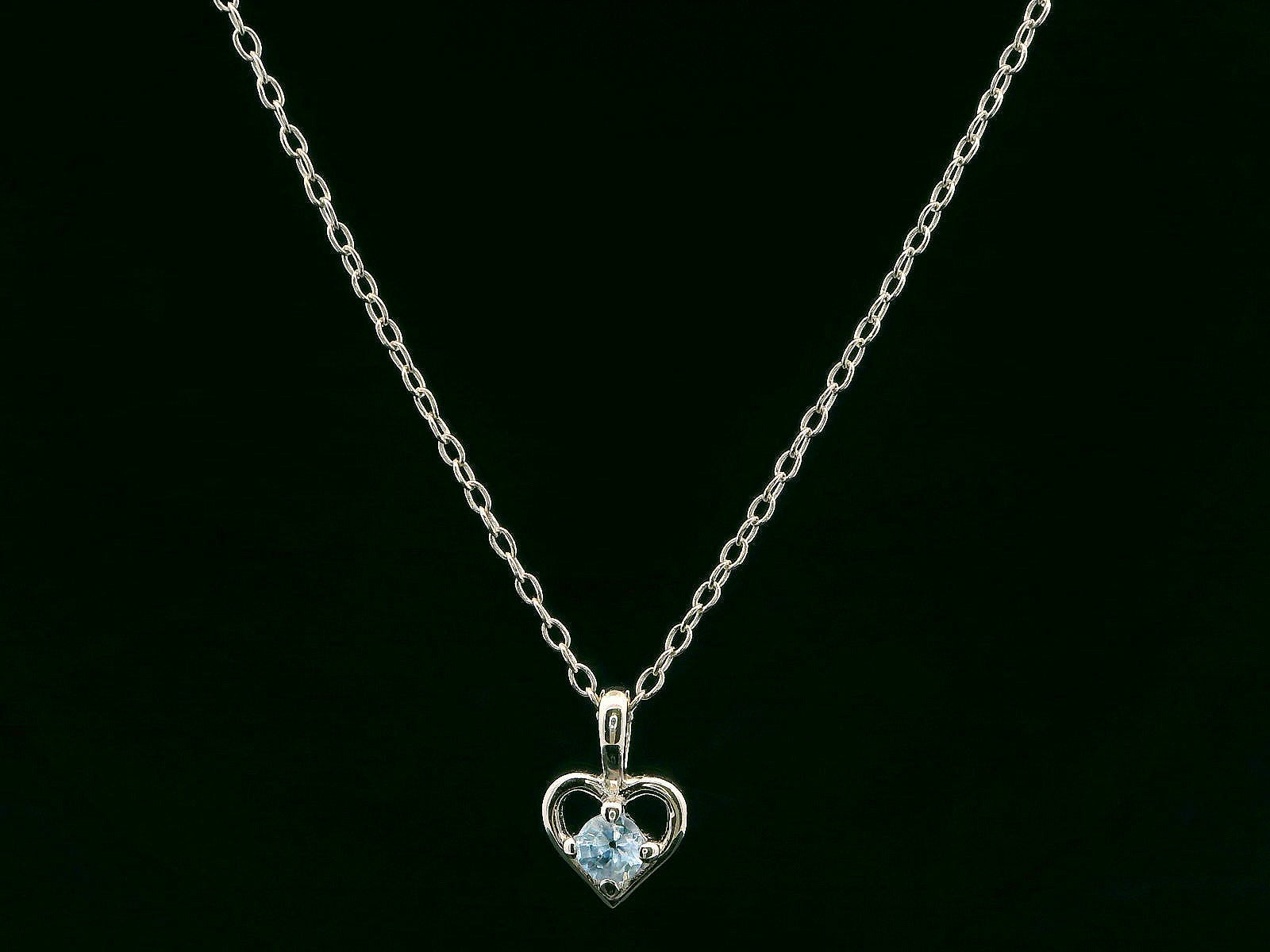 Sterling Silver Birthstone Heart Necklaces