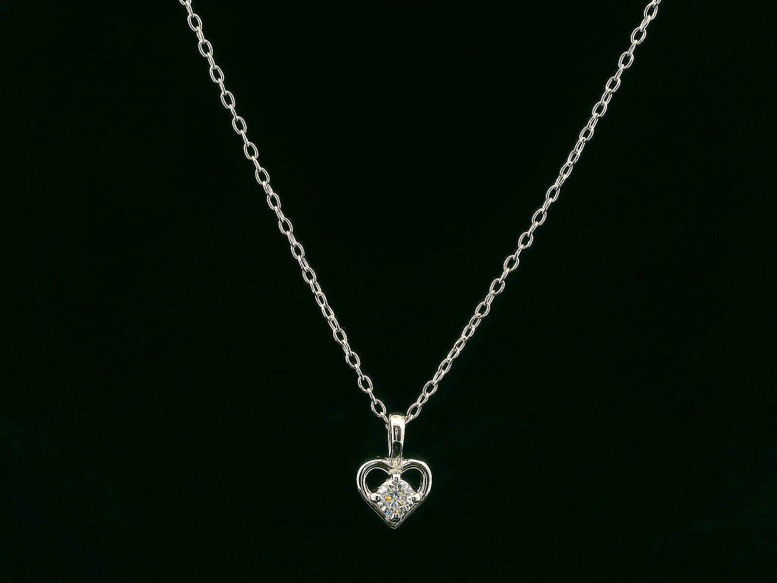 Sterling Silver Birthstone Heart Necklaces