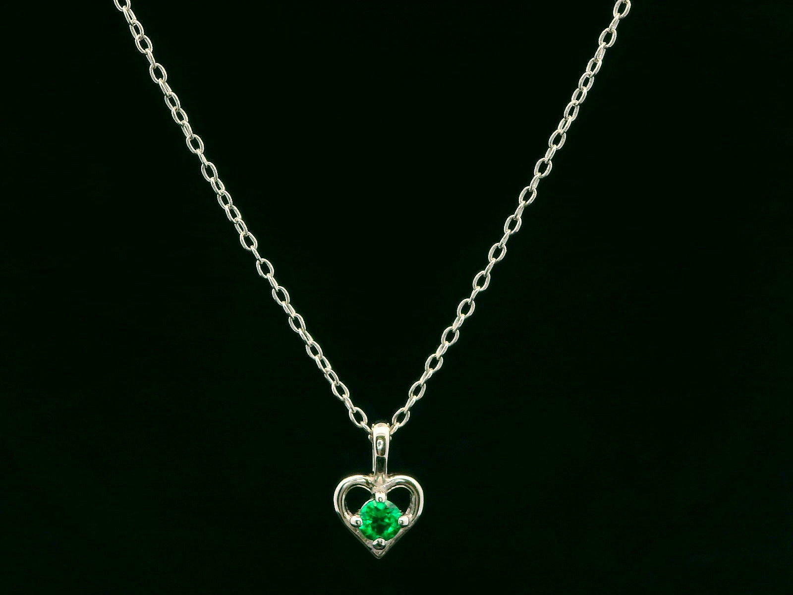 Sterling Silver Birthstone Heart Necklaces