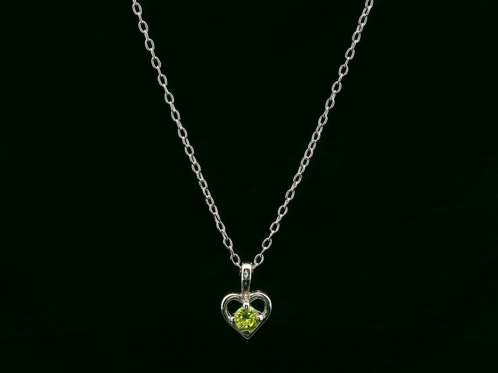 Sterling Silver Birthstone Heart Necklaces