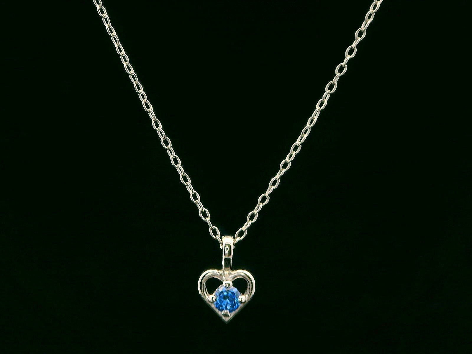 Sterling Silver Birthstone Heart Necklaces