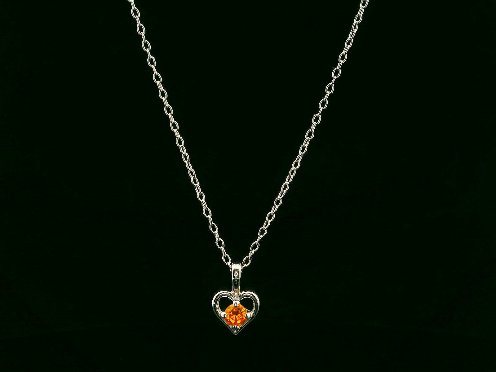 Sterling Silver Birthstone Heart Necklaces