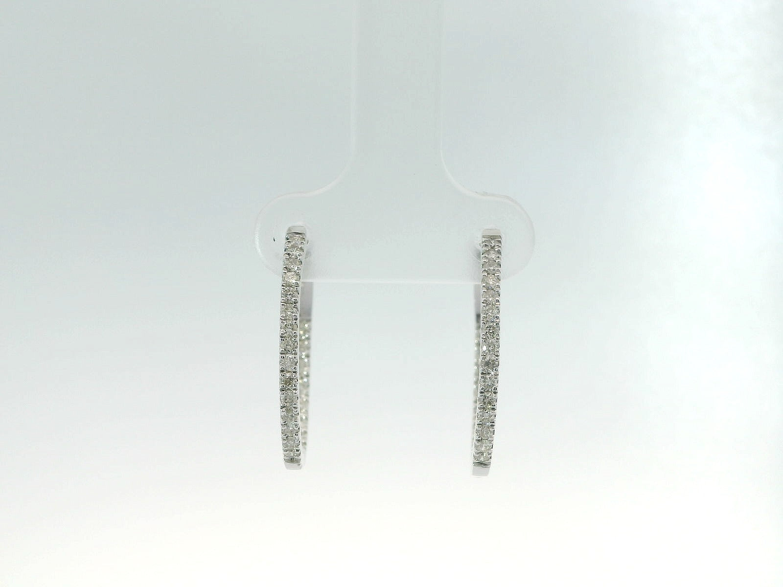 10K Inside And Out Diamond Hoops