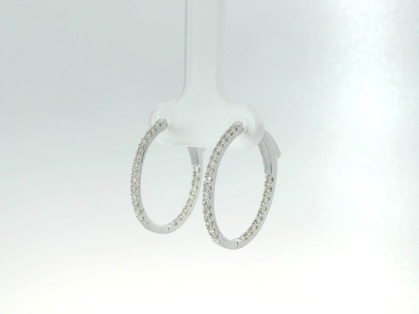 10K Inside And Out Diamond Hoops