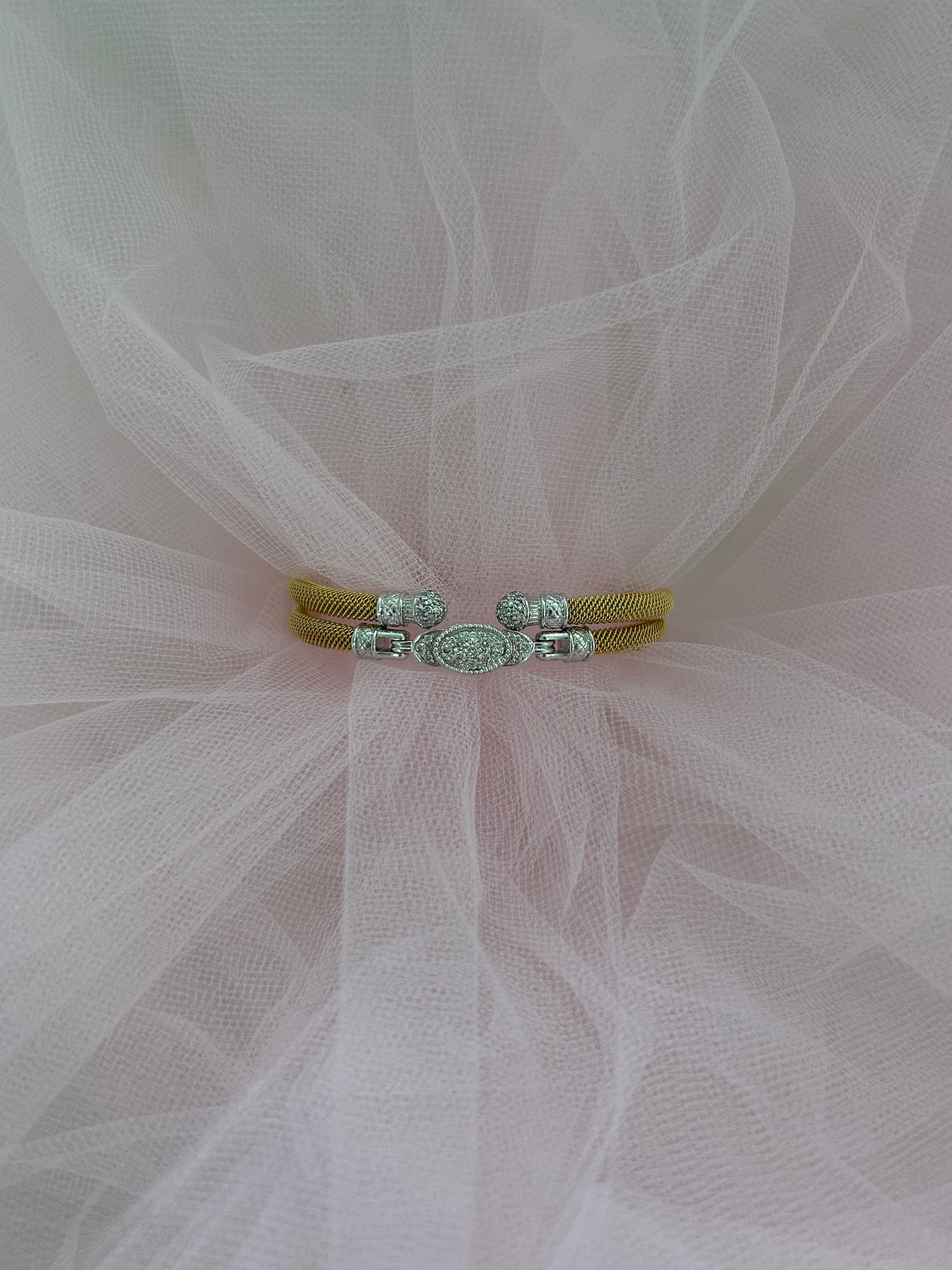 Lab Created Diamond Milanese Vermail Elegante Cuff Bracelet