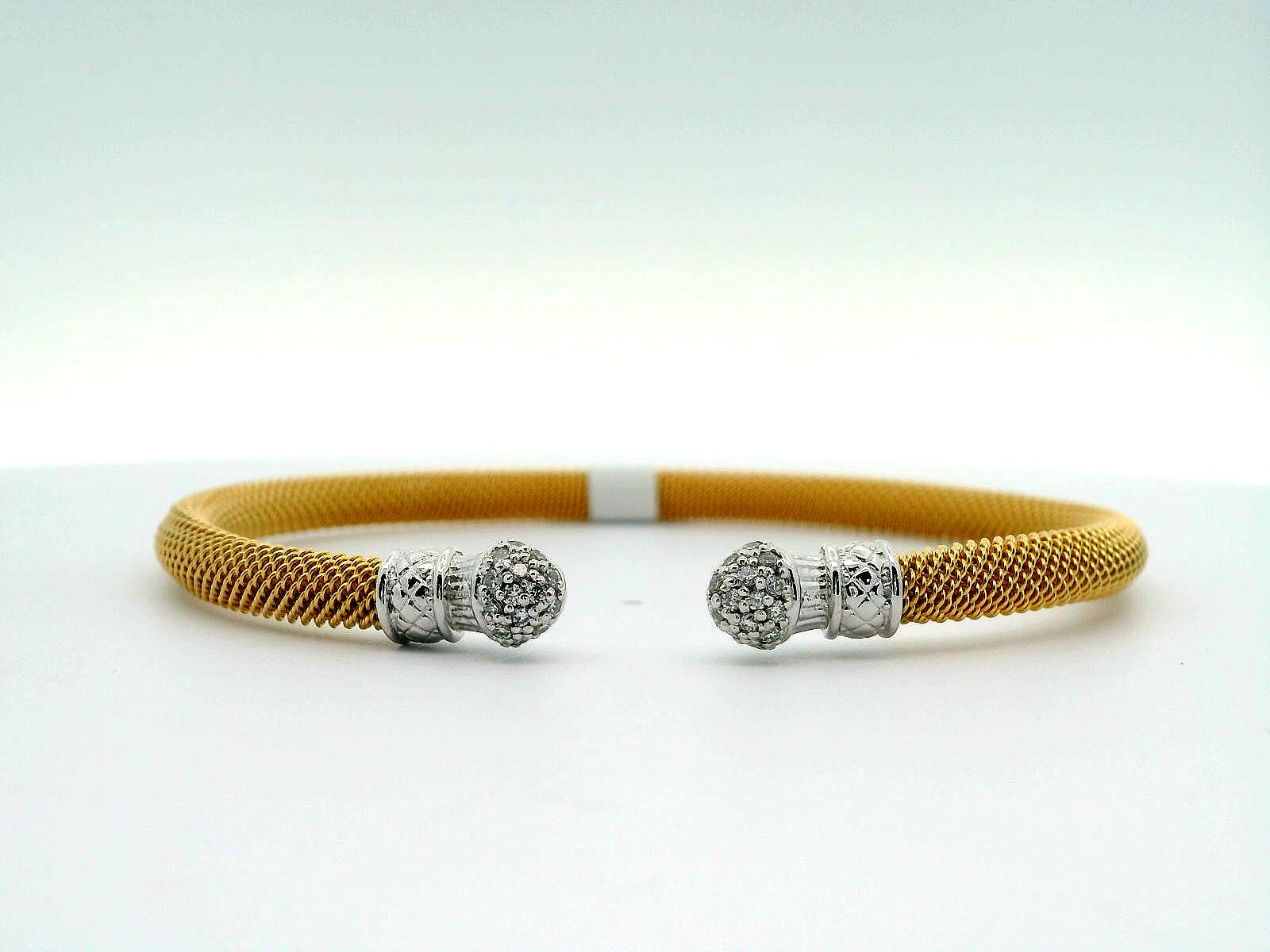 Lab Created Diamond Milanese Vermail Elegante Cuff Bracelet