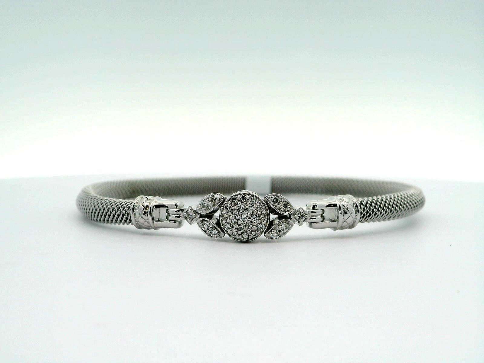 Lab Created Diamond Milanese Mesh Natura Bangle Bracelet