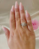 10K Emerald Double Halo Engagement Set
