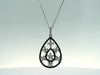 14K Black Diamond Pendant Necklace
